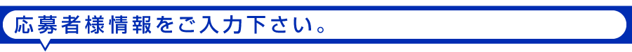 ご応募者情報をご入力下さい。