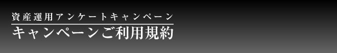 資産運用アンケートキャンペーン 「ご利用規約」